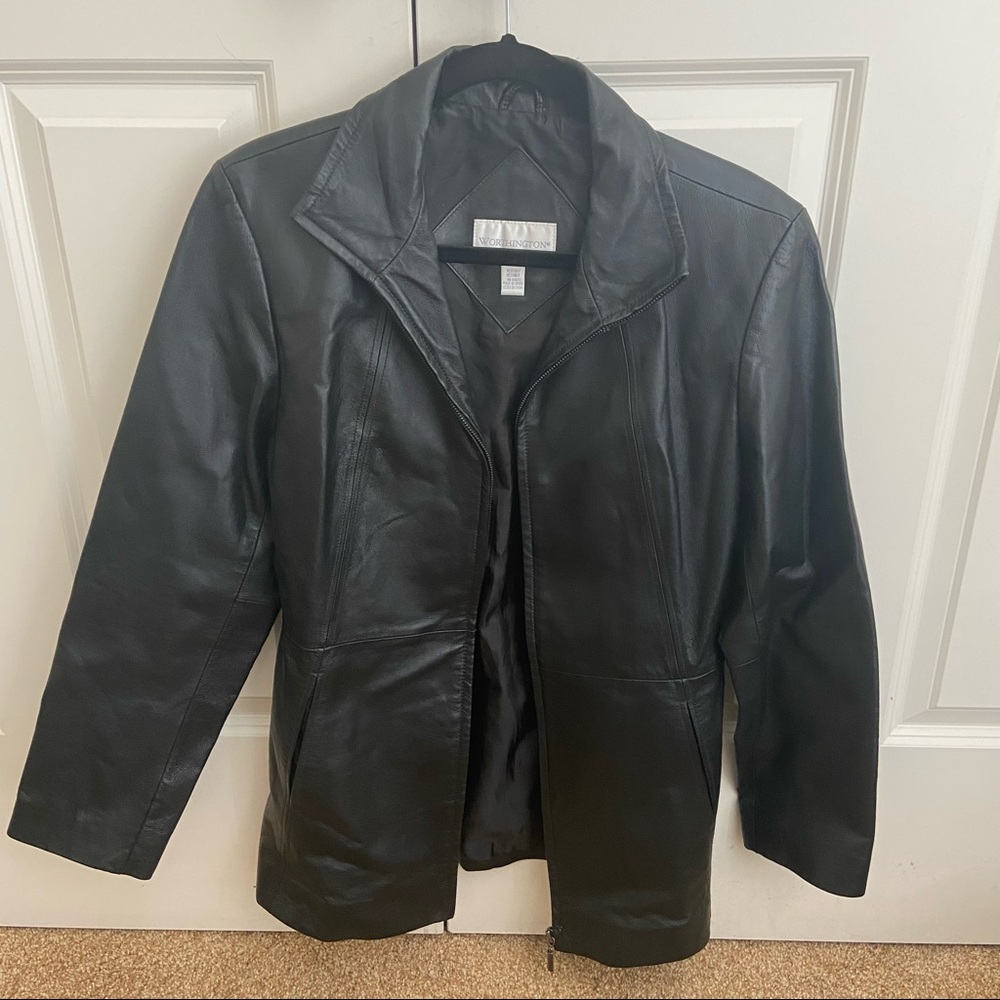Genuine Black Leather Jacket - Vintage